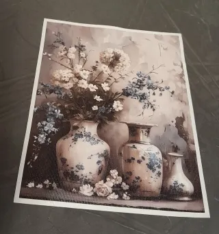 Stampa Vintage su Tela Floreale