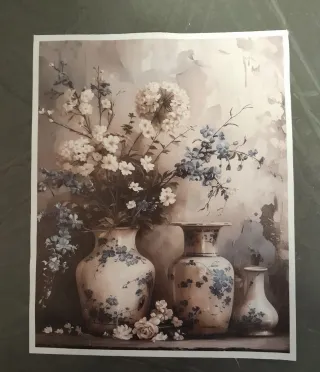 Stampa Vintage su Tela Floreale