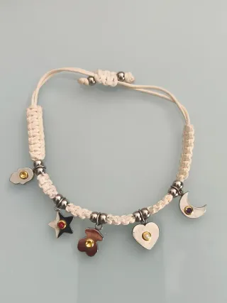 Pulsera cordón ajustable con charms