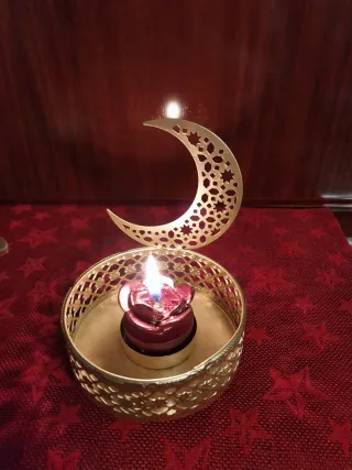 Portacandela decorativo luna e stella