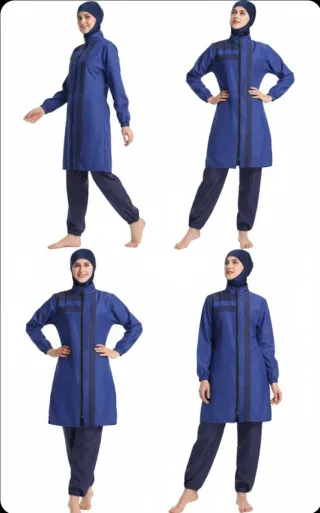 Abbigliamento da bagno musulmano blu, taglia M, nuovo con etichette