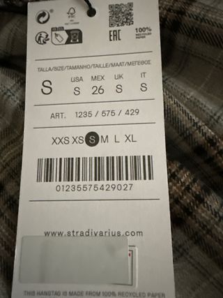 Pantalón cuadros Stradivarius Talla S