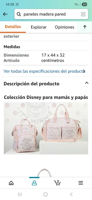 Mochila y Bolso Carro Bebé Disney Lunares Rosa