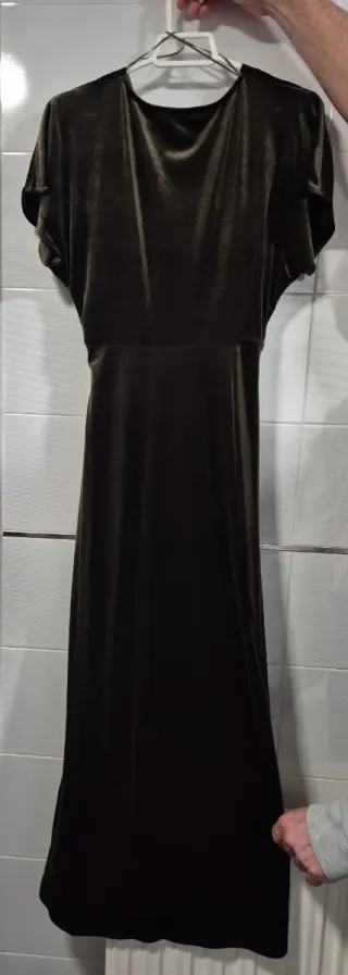 Vestido fiesta verde oliva Talla S