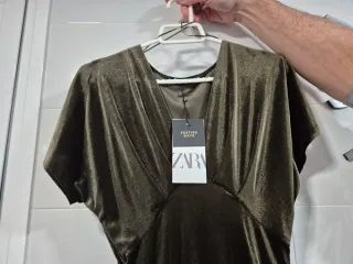 Vestido fiesta verde oliva Talla S