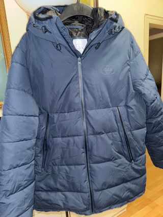 Abrigo acolchado azul marino Green Coast, Talla S