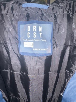 Abrigo acolchado azul marino Green Coast, Talla S