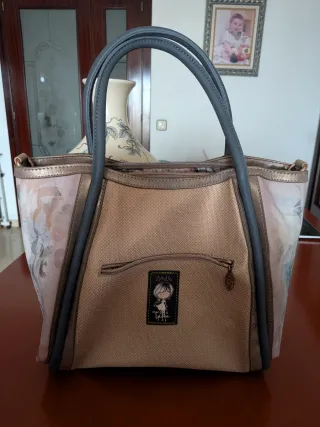 Bolso Grande Anekke Beige y Dorado