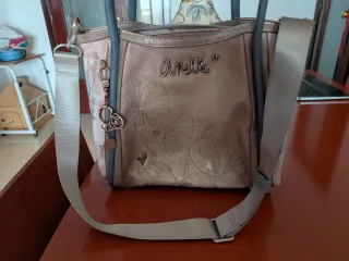 Bolso Grande Anekke Beige y Dorado