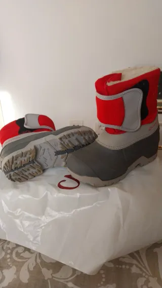 Botas de nieve Quechua niño/niña gris y rojo