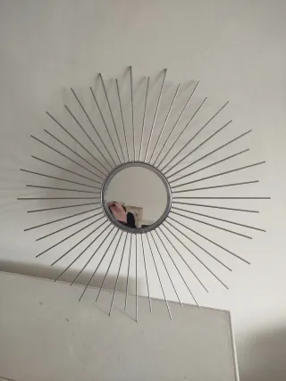 Specchio Sole in Metallo Argentato