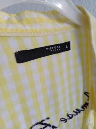 Camisa cuadros amarilla L