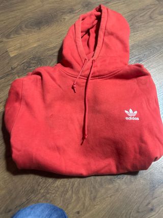 Sudadera Adidas Roja con Rayas
