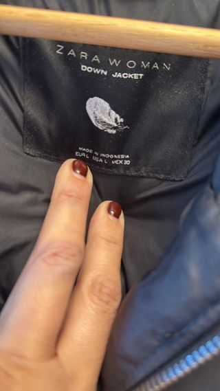 Plumífero Zara Mujer Verde Oliva