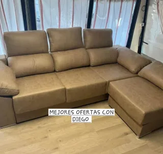 Nuovo divano chaise longue in tessuto Aqualine, ideale per famiglie e animali domestici, facile da pulire e resistente.