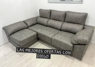 Nuovo divano chaise longue in tessuto Aqualine, ideale per famiglie e animali domestici, facile da pulire e resistente.