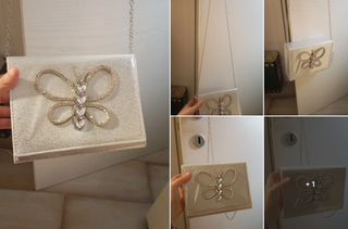 Borsetta argento con farfalla gioiello