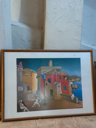 2 Litografie di paesaggio marino