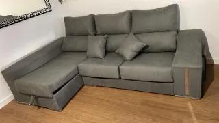 Nuovo divano chaise longue in tessuto Aqualine, anti-macchia, ideale per famiglie e animali domestici