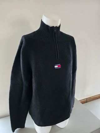 Jersey Tommy Jeans Negro con Cremallera