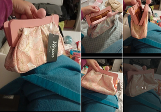 Pochette Vivian rosa e oro