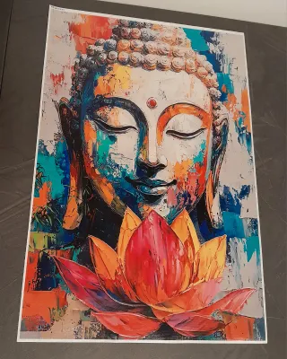 Stampa su tela Buddha Multicolore 30x45