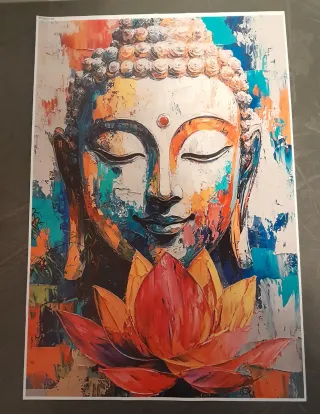 Stampa su tela Buddha Multicolore 30x45