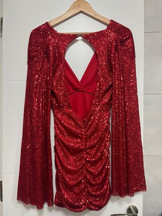 Vestido lentejuelas rojo Nochevieja