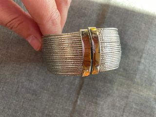 Bracciale rigido multistrato effetto argento