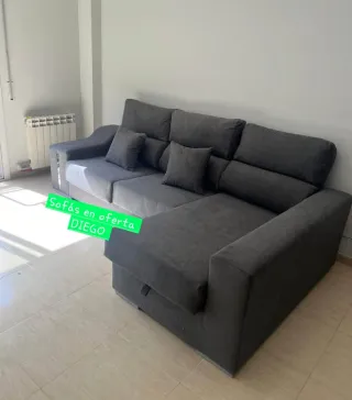 Nuovo divano chaise longue in tessuto anti-macchia Aqualine