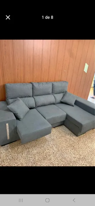 Nuovo divano chaise longue in tessuto anti-macchia Aqualine