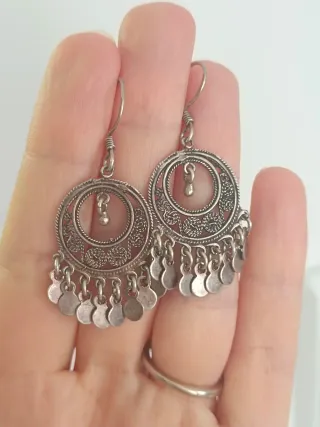 Pendientes de plata estilo étnico