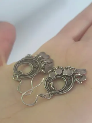 Pendientes de plata estilo étnico
