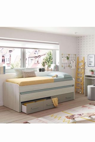 Cama nido doble con cajones 90x190