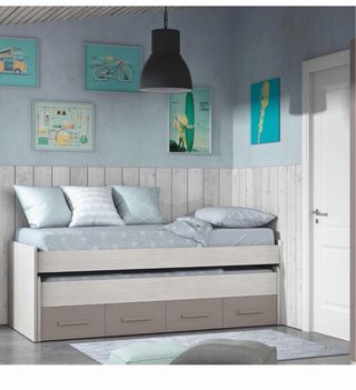 Cama nido doble con cajones 90x190