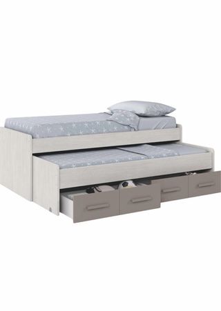 Cama nido doble con cajones 90x190