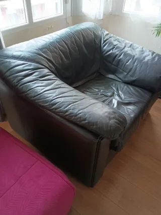 2 Sillónes piel negro