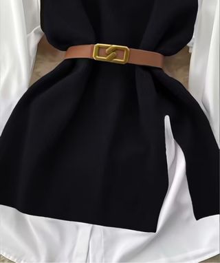 Vestido negro de lana SIN la camisa blanca