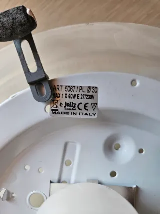 Plafoniera vetro satinato Ø30 cm Made in Italy