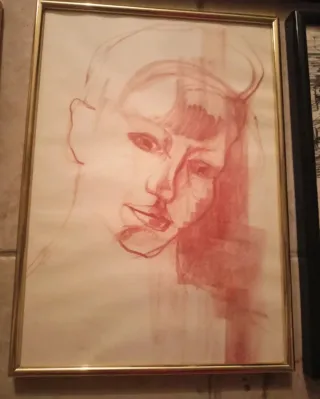 Coppia quadri anni 60/70 disegno con cornice