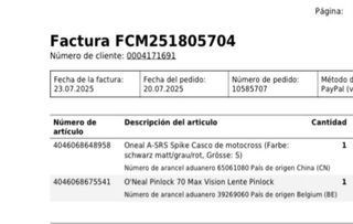 Casco ONeal A-SRS Red Talla S- con pinlock.