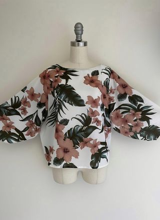 Shein Curve 3XL Blusa Tropical 3XL/50 Manga Ancha