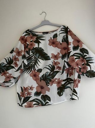 Shein Curve 3XL Blusa Tropical 3XL/50 Manga Ancha
