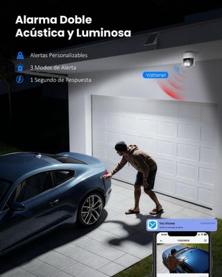 NUEVA Cámara Vigilancia WiFi Exterior Solar 2K