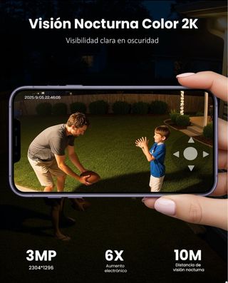 NUEVA Cámara Vigilancia WiFi Exterior Solar 2K