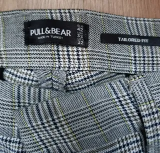 Pantalón de vestir cuadros pitillo gris hombre