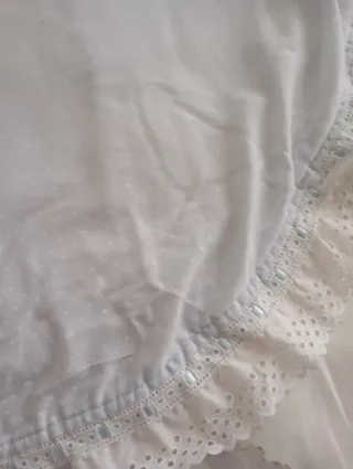 Copriletto per fasciatoio/lettino blu con puntini bianchi