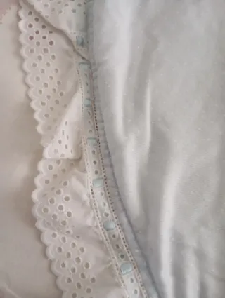 Copriletto per fasciatoio/lettino blu con puntini bianchi