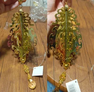 Palline Albero Natale Dorate Vetro Metallo