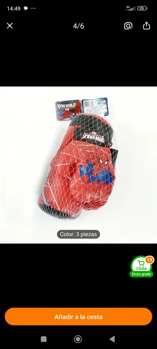Saco de boxeo y guantes Spiderman infantil
